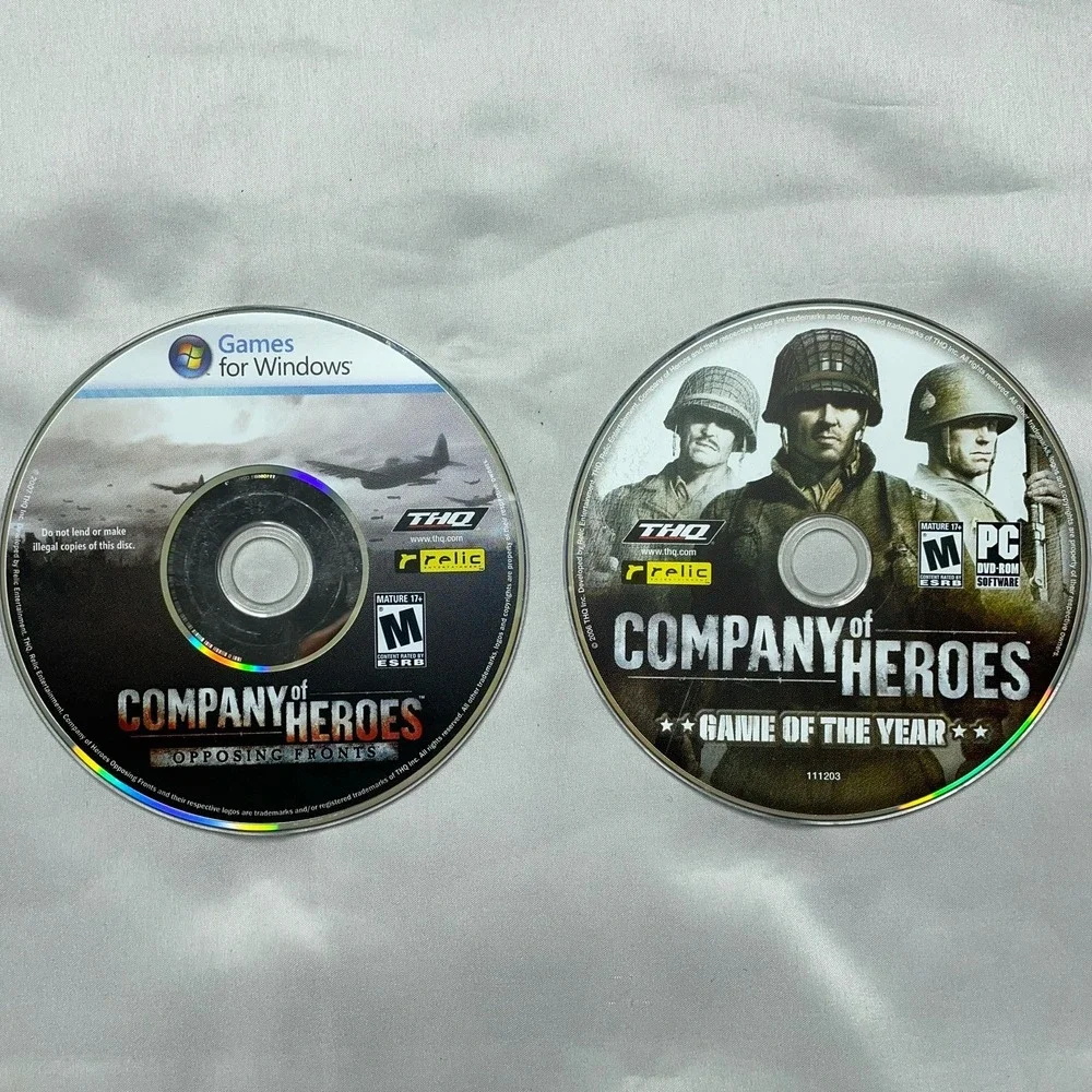 Company Of Heroes Opposing Fronts + GOTY PC Game Discs & Case No Manual THQ